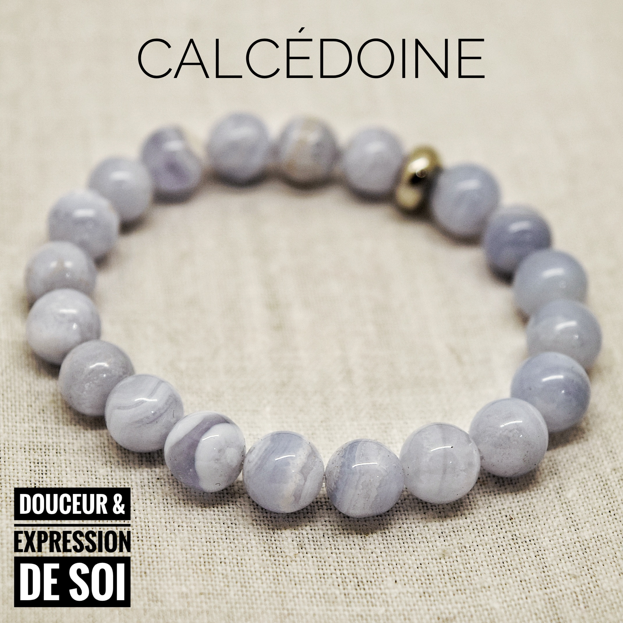 Bracelet Douceur & Expression de soi en Calcédoine