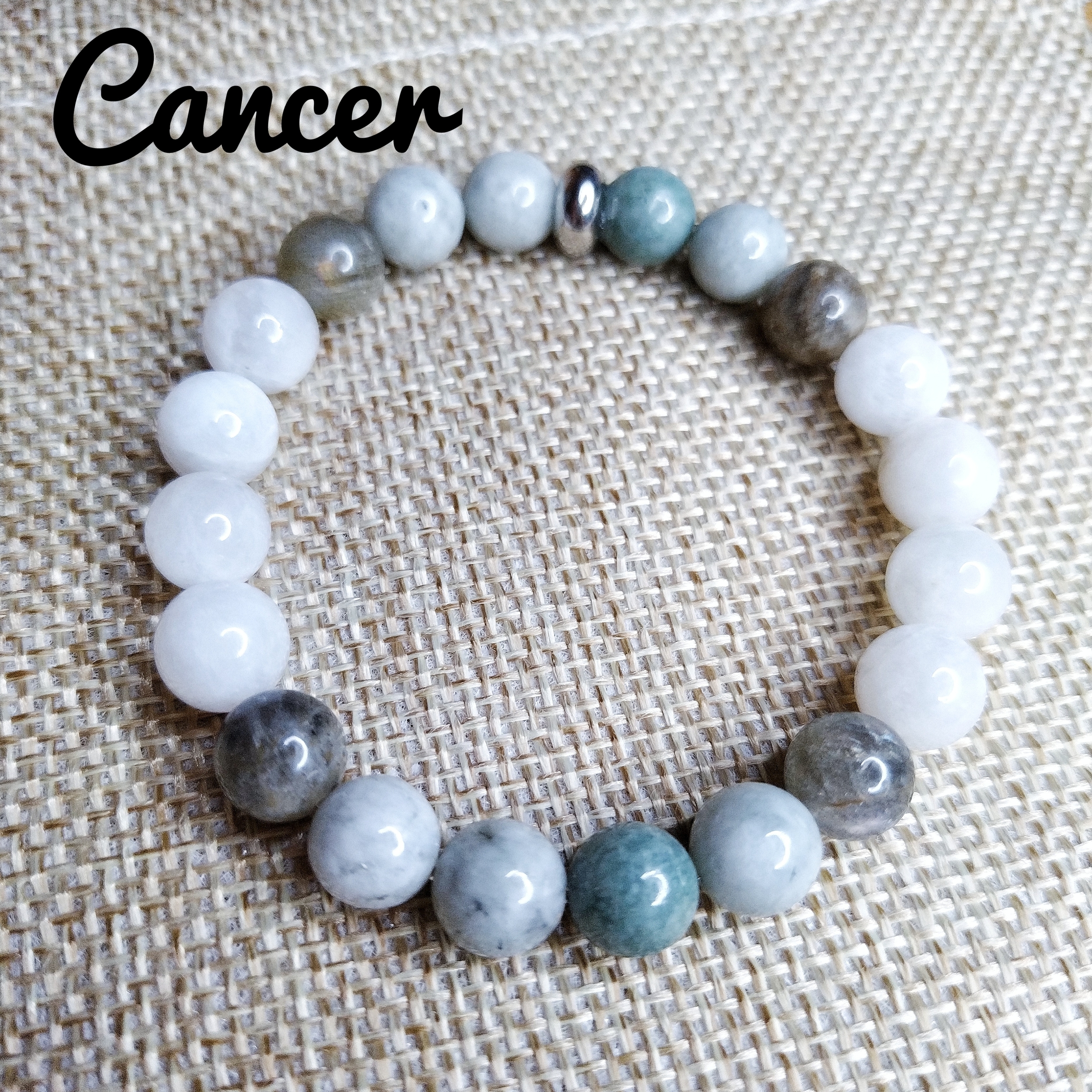 Bracelet Cancer - Jade, Pierre de lune, Labradorite