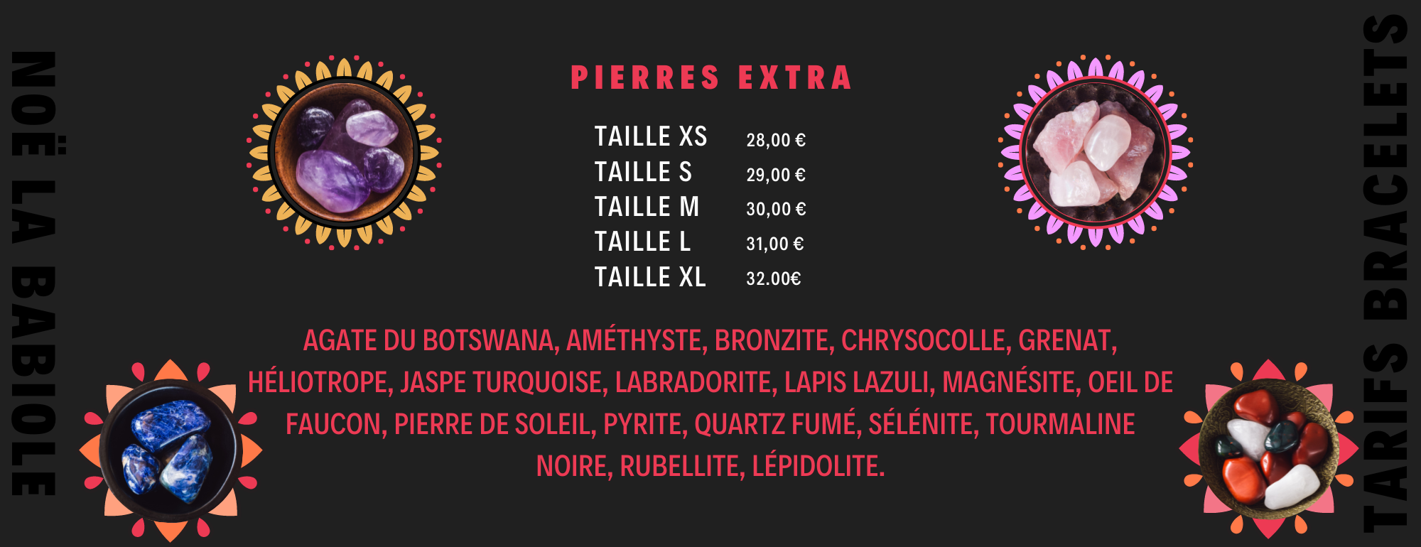 copie de tarifs bracelets a poster sur boutique