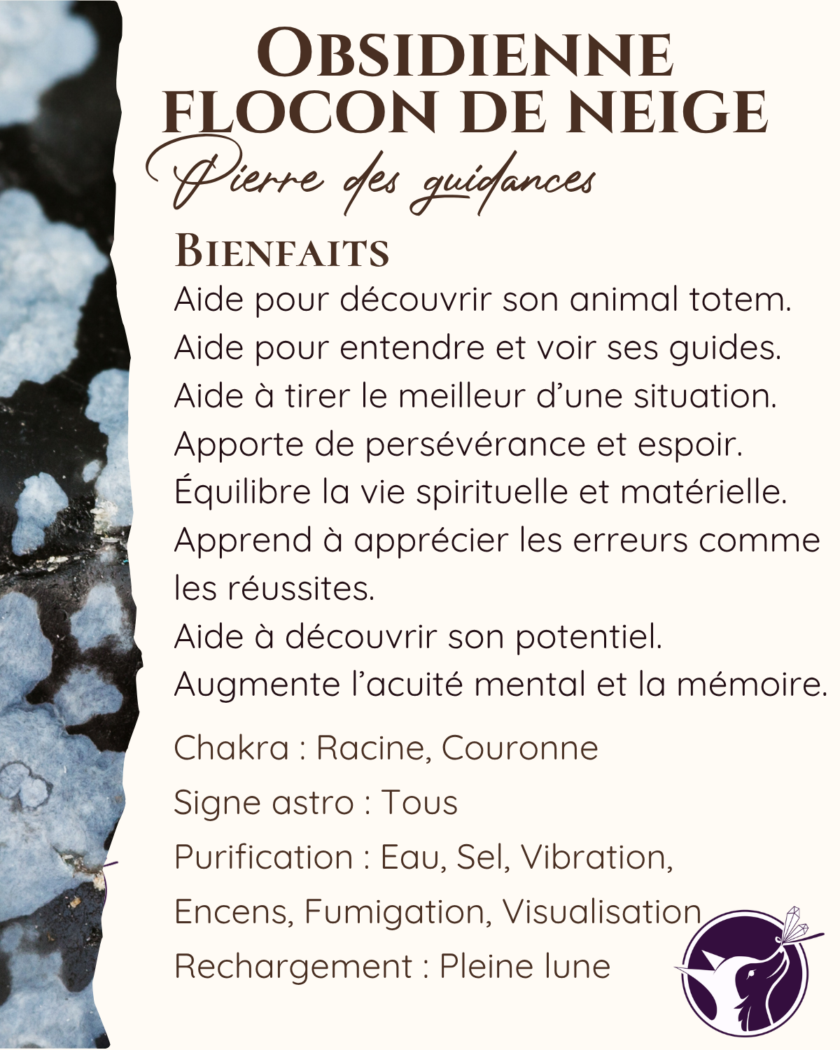 obsidienne flocon de neige