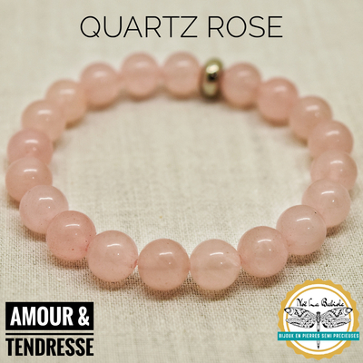 Bracelet "Amour & Tendresse" en Quartz rose