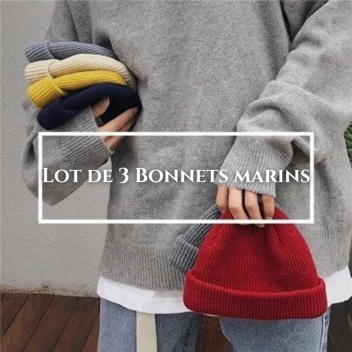 Lot de 3 Bonnets Marins