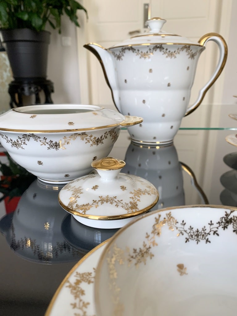 Service à thé en porcelaine de Limoges - vintage