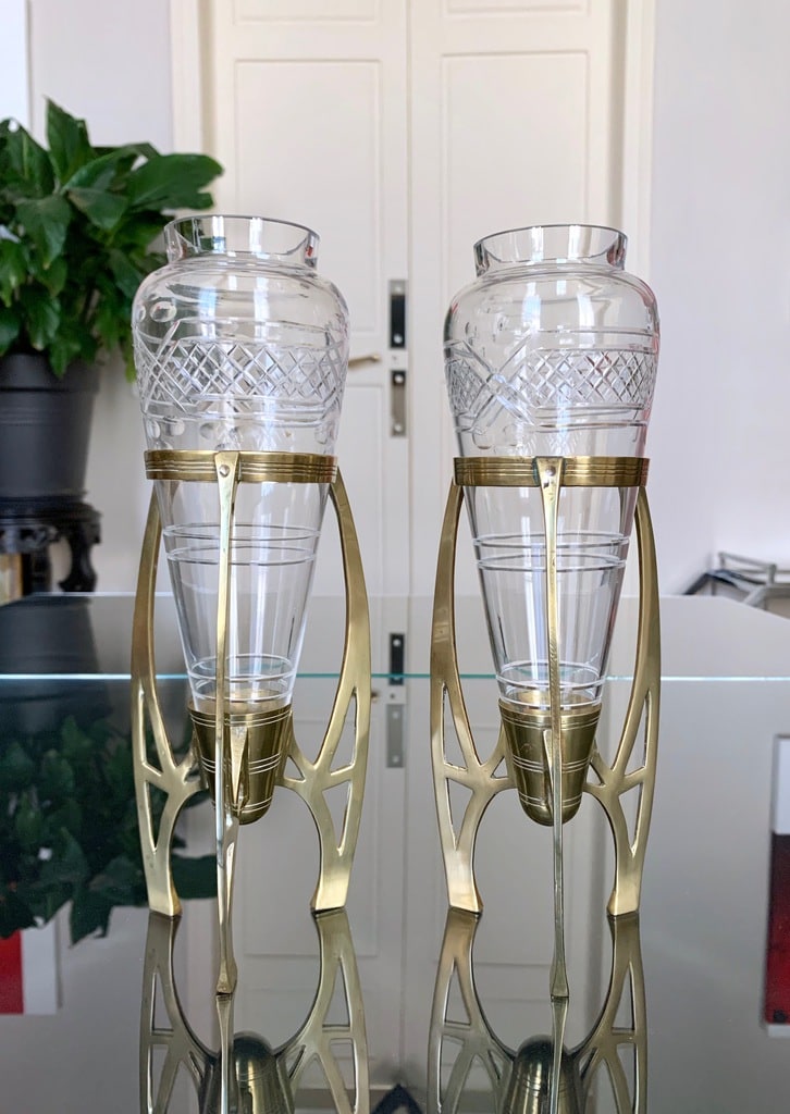 vases-soliflores-art-nouveau-bronze-et-verre