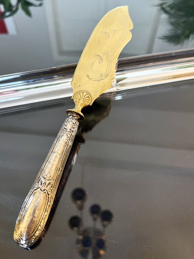 Couteau de service à poisson - Argent poinçon Minerve - 19e siècle