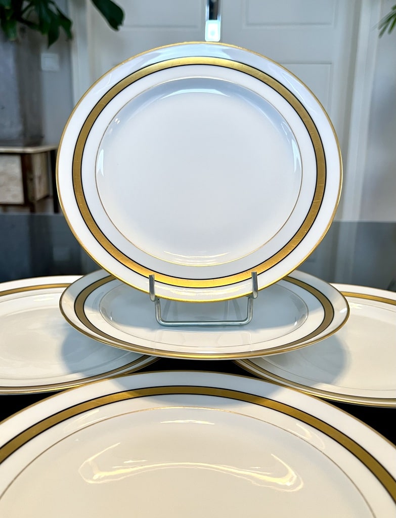 service-de-table-ancien-porcelaine-limoges-blanc-doré-or-brocante-en-ligne