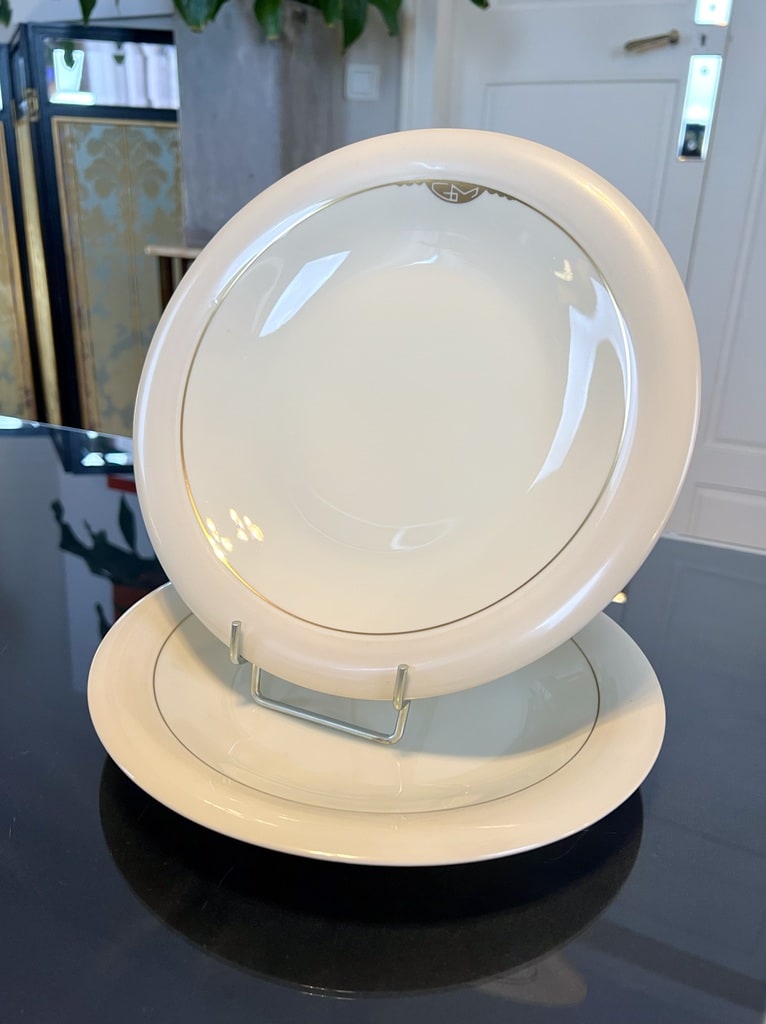service-de-table-assiettes-porcelaine-rouard-paris-monogrammes-1930-modern-style-antiquites-brocante