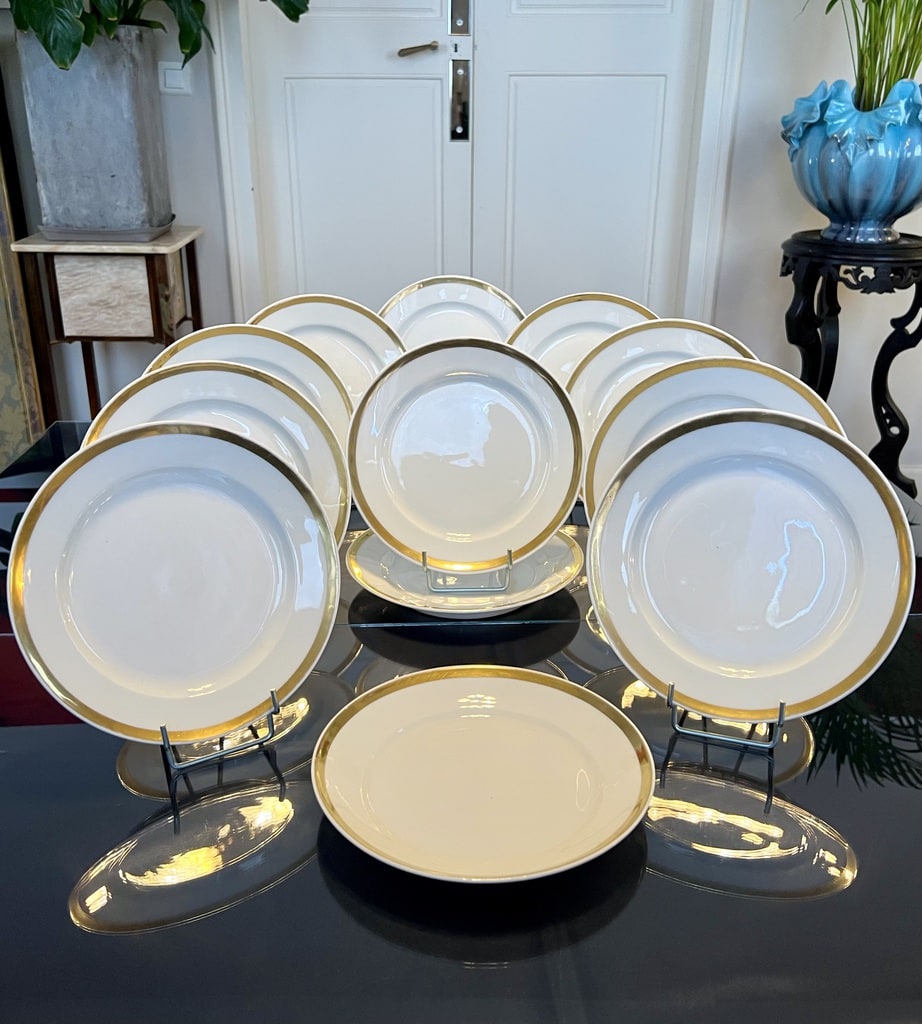 assiettes-dessert-porcelaine-or-fin-louis-philippe-19e-siecle-service-de-table-vaisselle-ancienne-antiquites-brocante-en-ligne