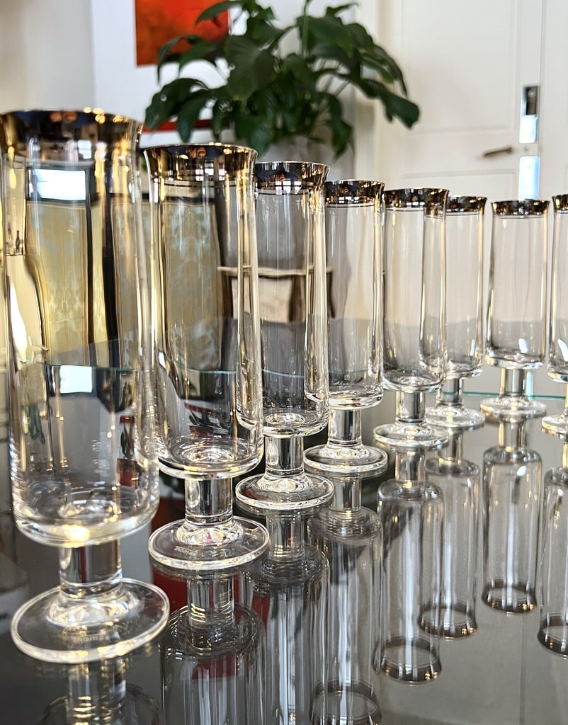 flutes-champagne-vintage-1970-cristal-platine-argent-vaisselle-ancienne-brocante