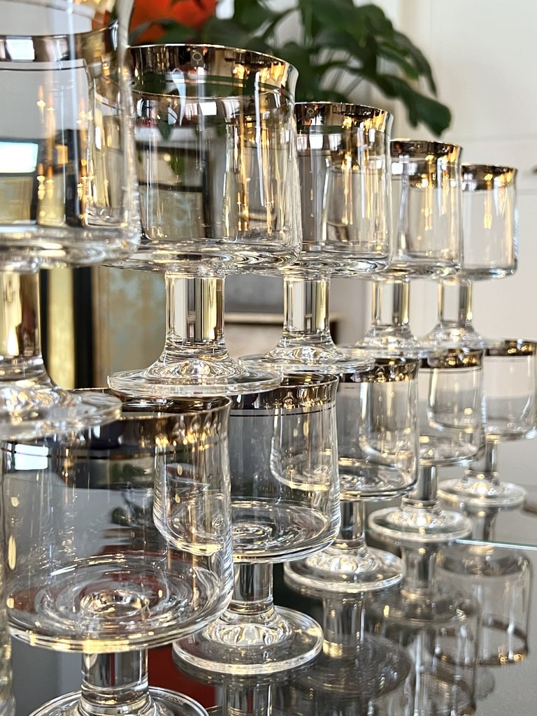 service-verres-cristal-thomas-rumba-rosenthal-vaisselle-vintage-1970-platine-antiquites-art-de-la-table-ancien