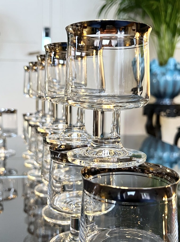 verres-vin-vintage-1970-cristal-platine-argent-rosenthal-rumba-vaisselle-ancienne-brocante-antiquites-en-ligne
