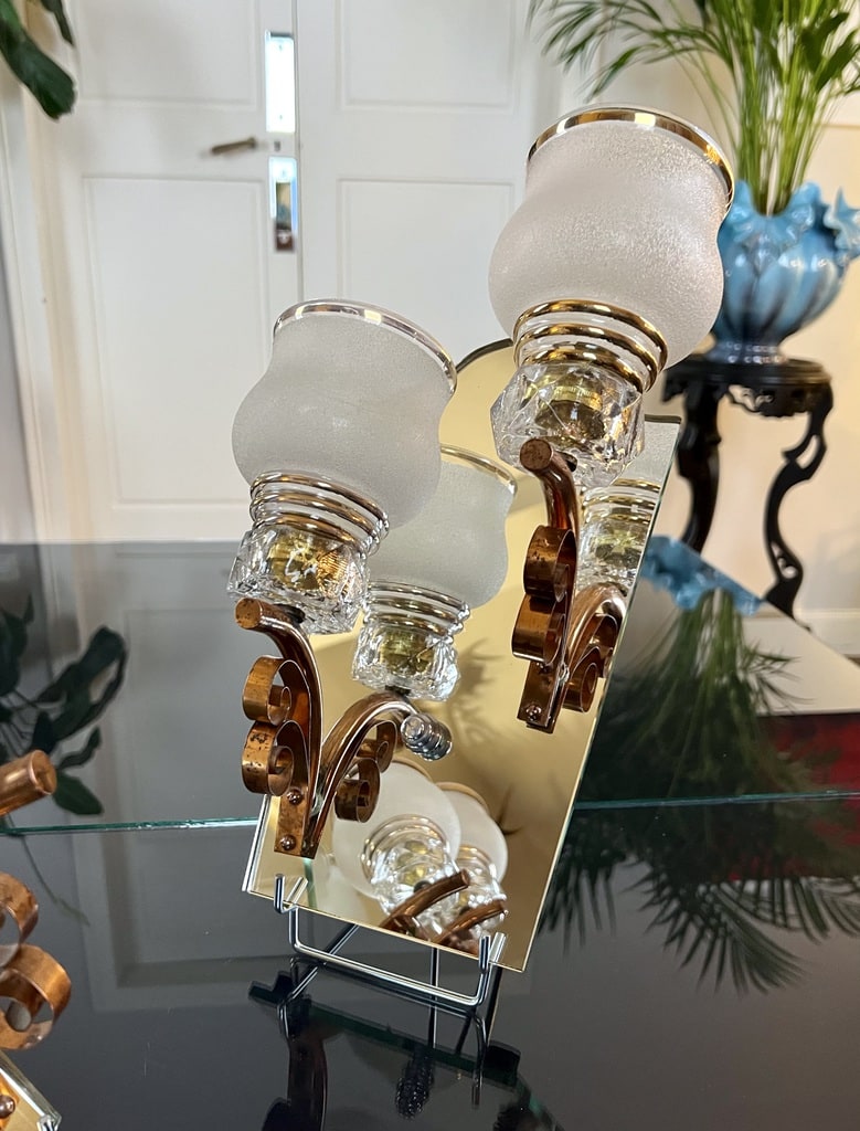 appliques-anciennes-luminaire-art-deco-miroir-cuivre-verre-granite-brocante-en-ligne