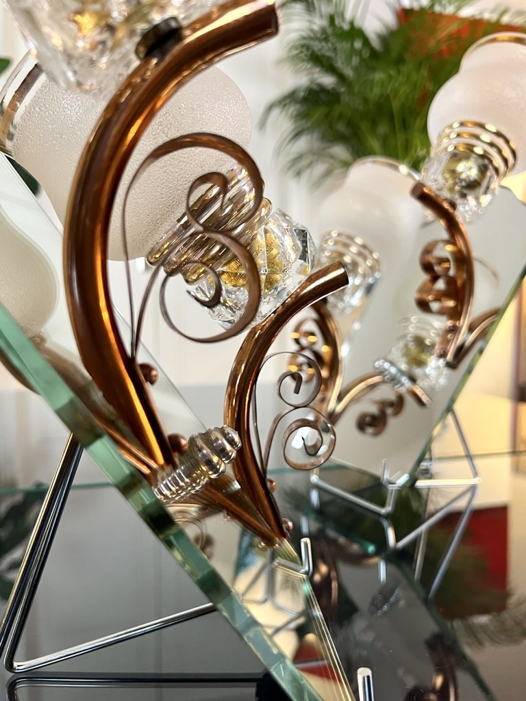 appliques-murales-art-deco-1940-cuivre-miroir-tulipes-verre-brocante-vintage