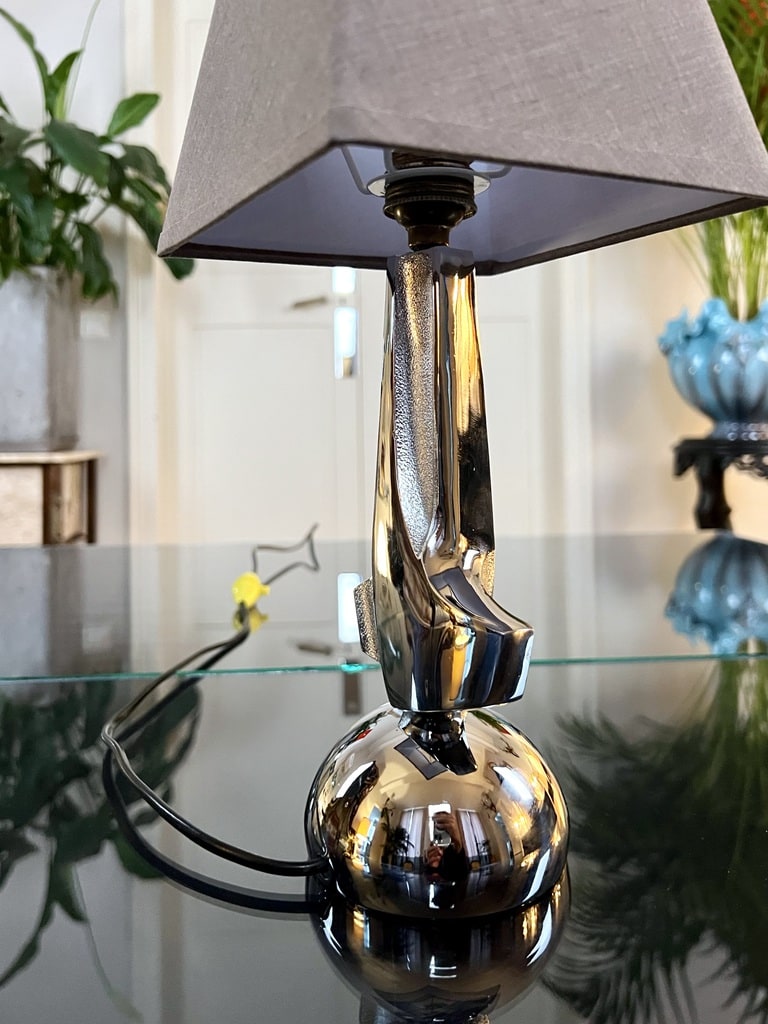 Lampe à poser en métal brossé et cuivré rose gold - DAIR 2314