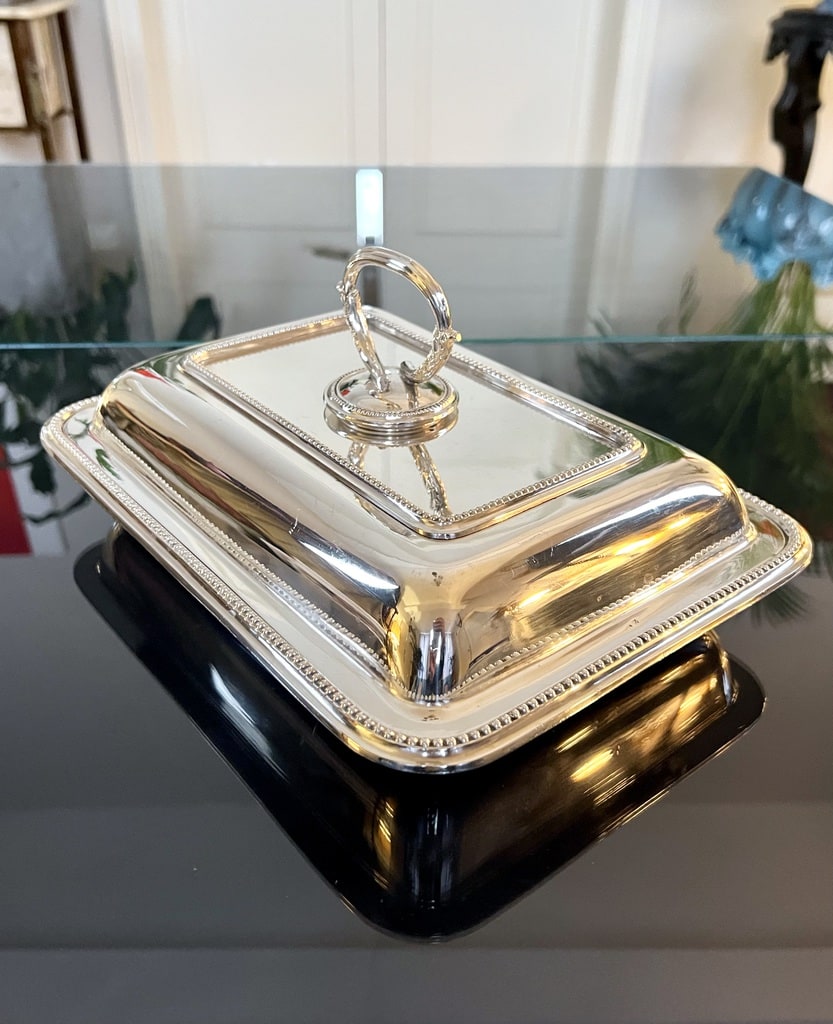 legumier couvert 2 plats de service metal argente vaisselle ancienne brocante antiquites