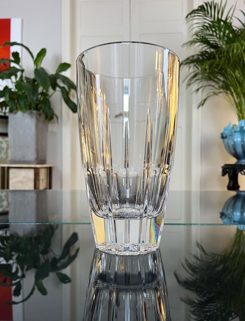 vase-en-cristal-taille-cotes-plates-forme-obus-decoration-vintage-brocante-en-ligne-antiquaire-20e-siecle