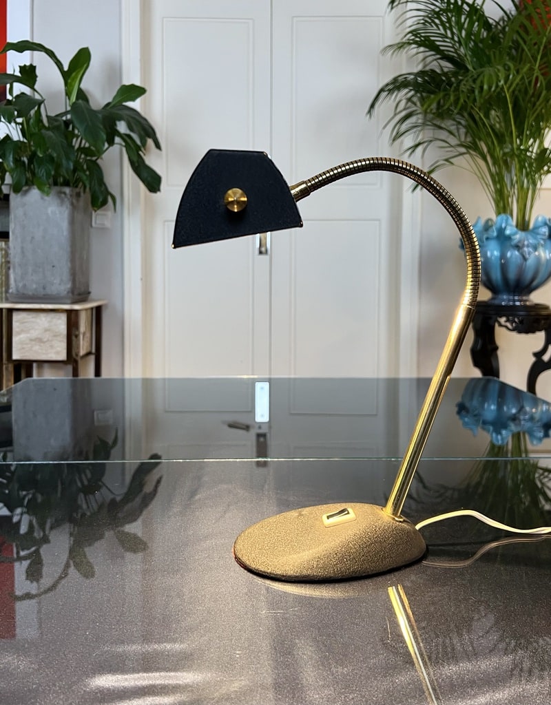 lampe-de-bureau-vintage-metal-noir-et-laiton-luminaire-ancien-brocante-antiquaire-en-ligne
