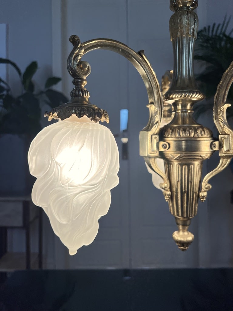 tulipe-verre-depoli-luminaire-ancien-lustre-bronze-19e-siecle-brocante