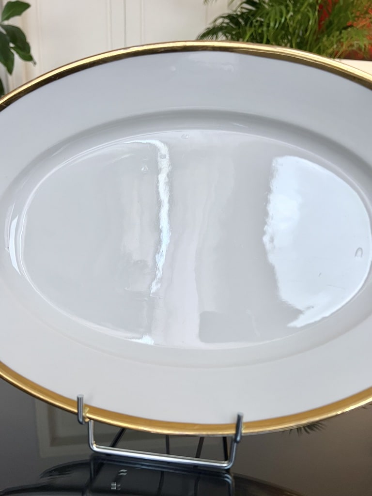 plat-de-service-ancien-format-ovale-porcelaine-blanche-filet-or-france-brocante-antiquites-vintage-art-de-la-table