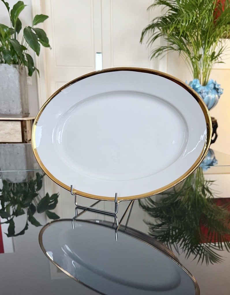 Plat Ovale En Porcelaine De Chine à Décor Lacustre regne De