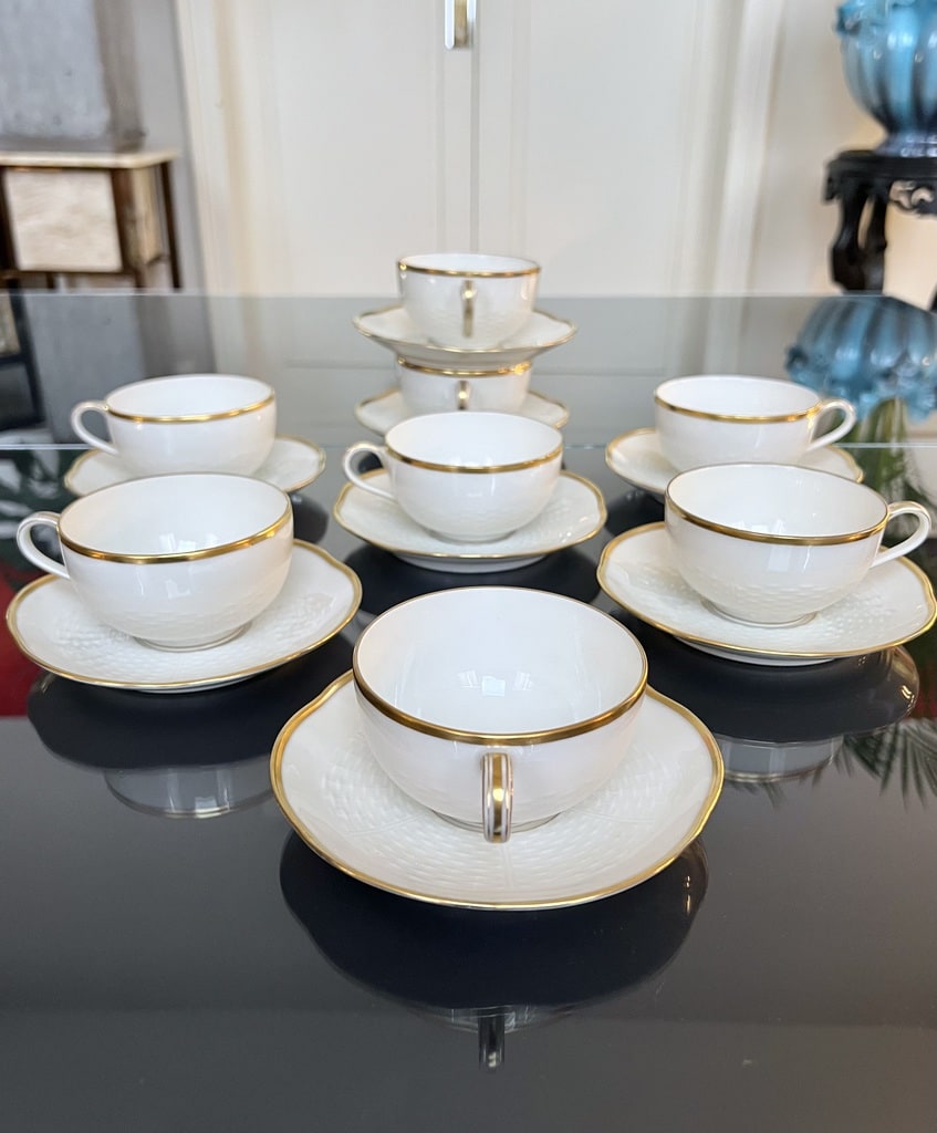 service-the-cafe-tasses-sous-tasses-porcelaine-blanche-or-fin-rouard-art-de-la-table-ancien-brocante-antiquaire