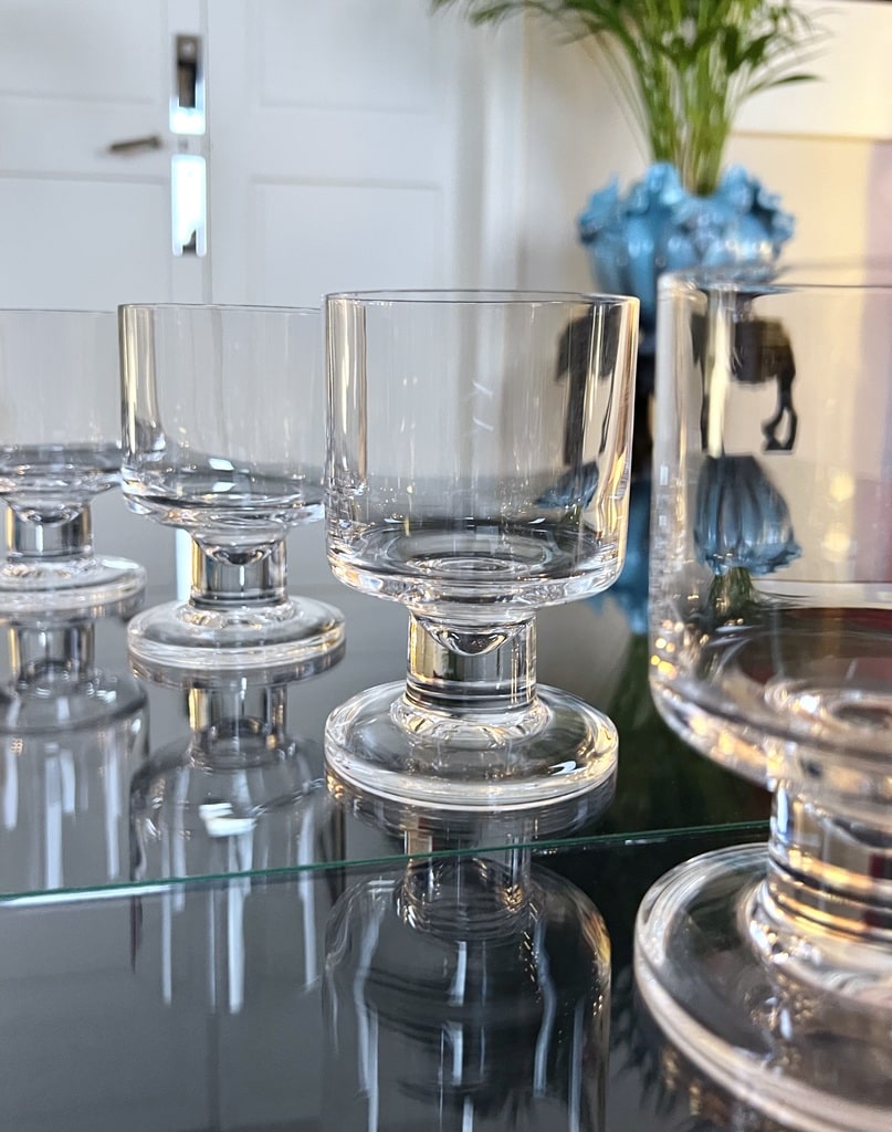 service-verre-vintage-1970-style-cristal-clair-brocante-vaisselle-ancienne