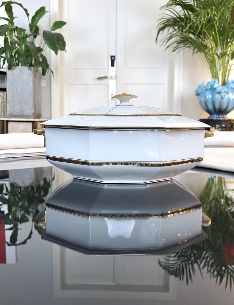 soupiere-service-de-table-ancien-porcelaine-de-limoges-lanternier-vaisselle-art-deco-blanc-or-brocante-antiquaire
