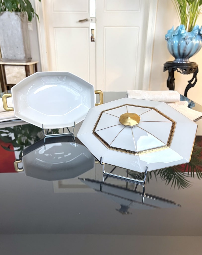 legumier-soupiere-ancienne-porcelaine-limoges-lanternier-vaisselle-art-deco-1930-blanche-or-fin-brocante-antiquaire-art-de-la-table-vintgae