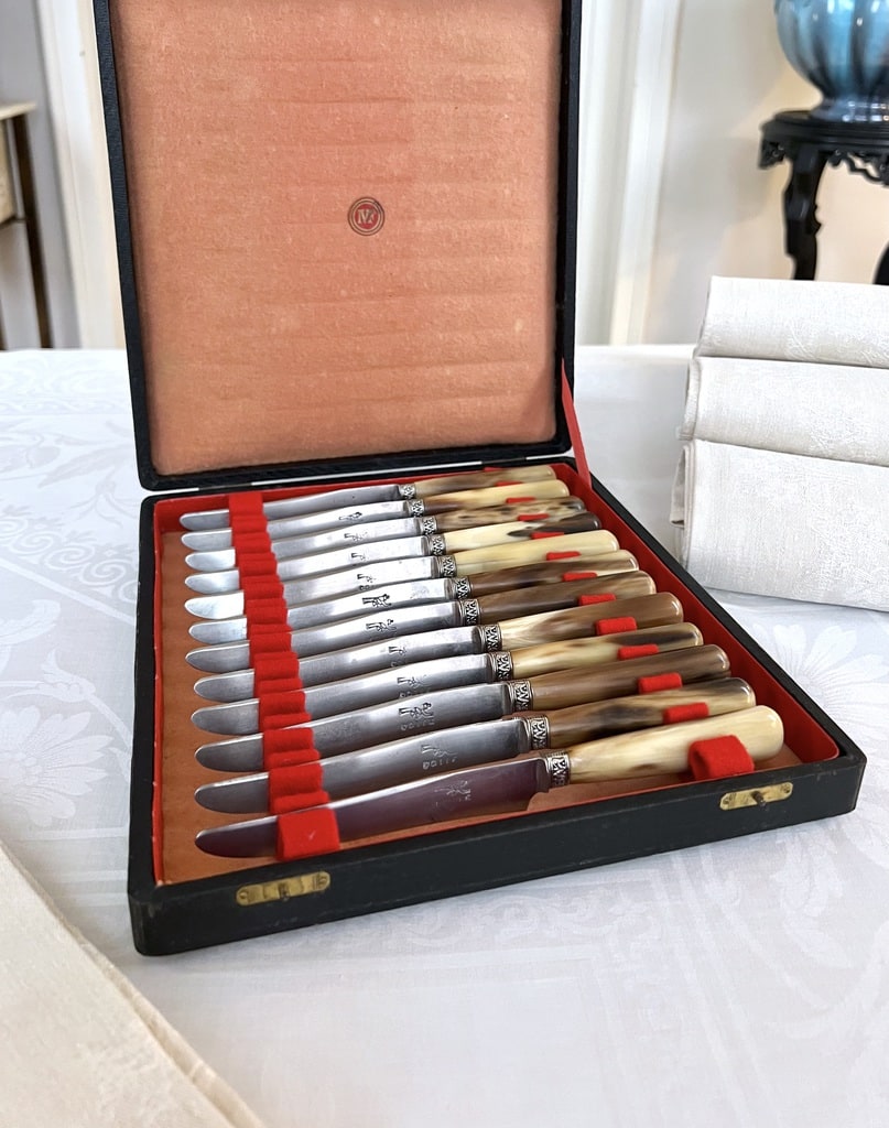 coffret-couteaux-entremets-corne-bovine-metal-argente-couverts-anciens-brocante-antiquaire