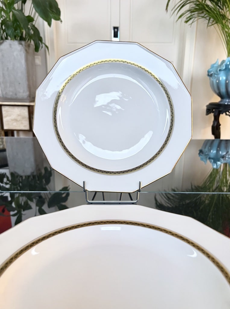 plats-de-service-anciens-porcelaine-limoges-lanternier-decor-or-fin-vaisselle-blanche-moderne-brocante-vintage-antiquites