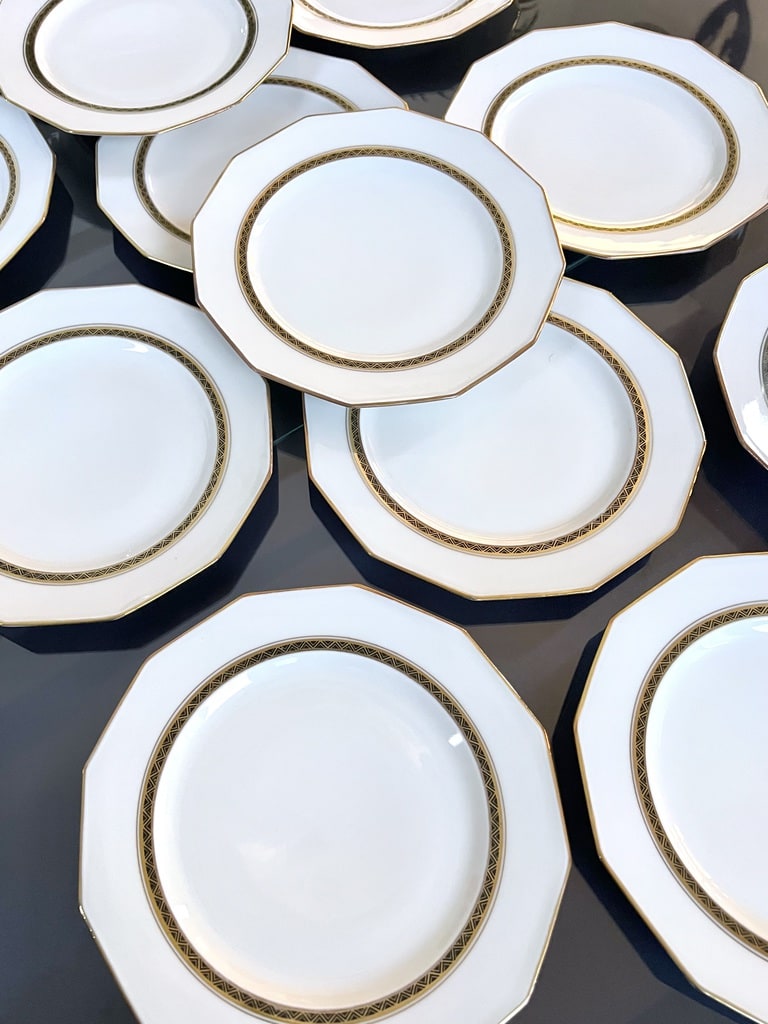 service-assiettes-dessert-art-deco-porcelaine-limoges-lanternier-brocante-antiquaire-art-de-la-tabe-vintage