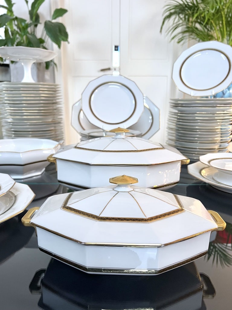 service-de-table-art-deco-porcelaine-lanternier-limoges-vaisselle-blanche-moderne-art-dela-table-antiquaire-brocante-vintage