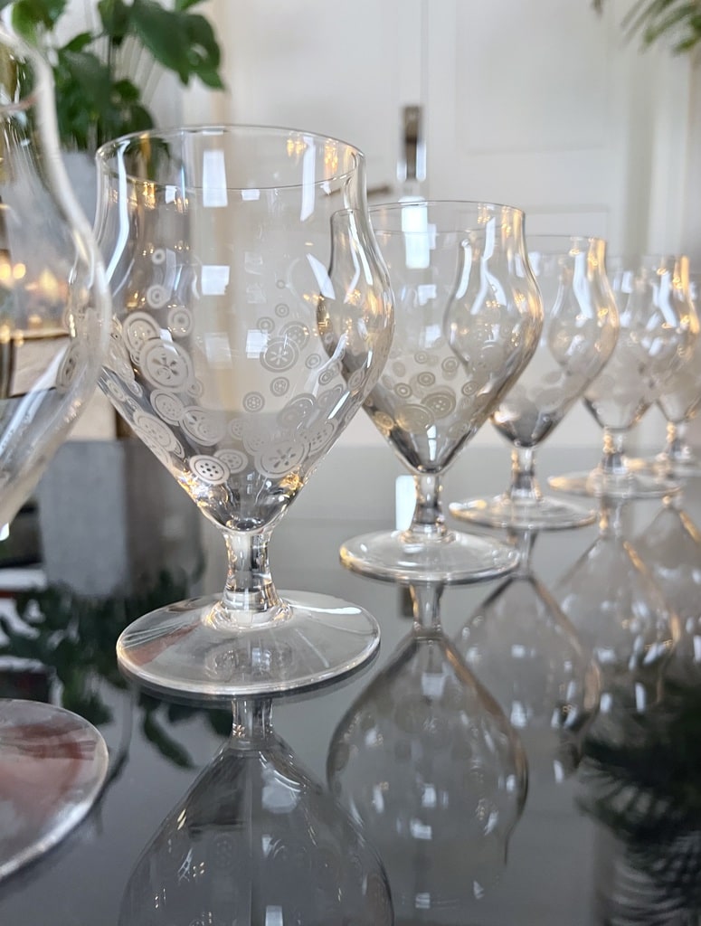 service-de-verres-anciens-style-art-deco-moderniste-antiquaire-art-de-la-table-brocante-vintage