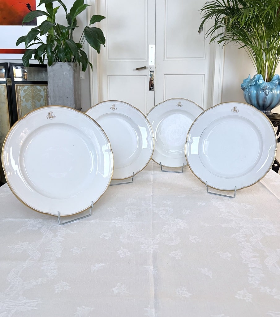 plats-de-service-ancien-rond-creux-légumiers-ouverts-plat-à-sauce-porcelaine-limoges-jean-pouyat-brocante-antiquaire