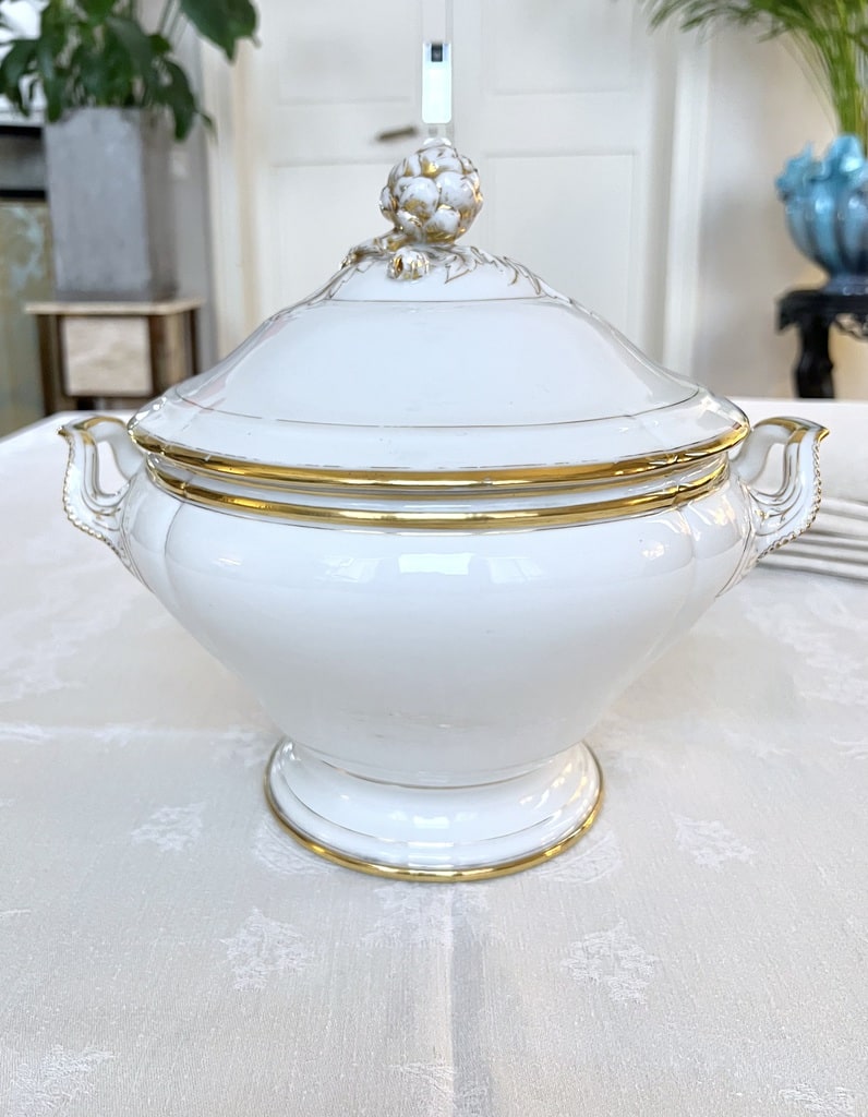 porcelaine-limoges-vieux-paris-fretel-artichaut-soupiere-ancienne-service-de-table-brocante-antiquites