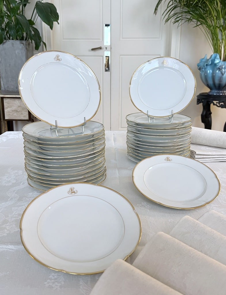 service-de-table-ancien-assiette-a-dessert-porcelaine-limoges-manufacture-jean-pouyat-vaisselle-style-vieux-paris-brocante-antiquaire
