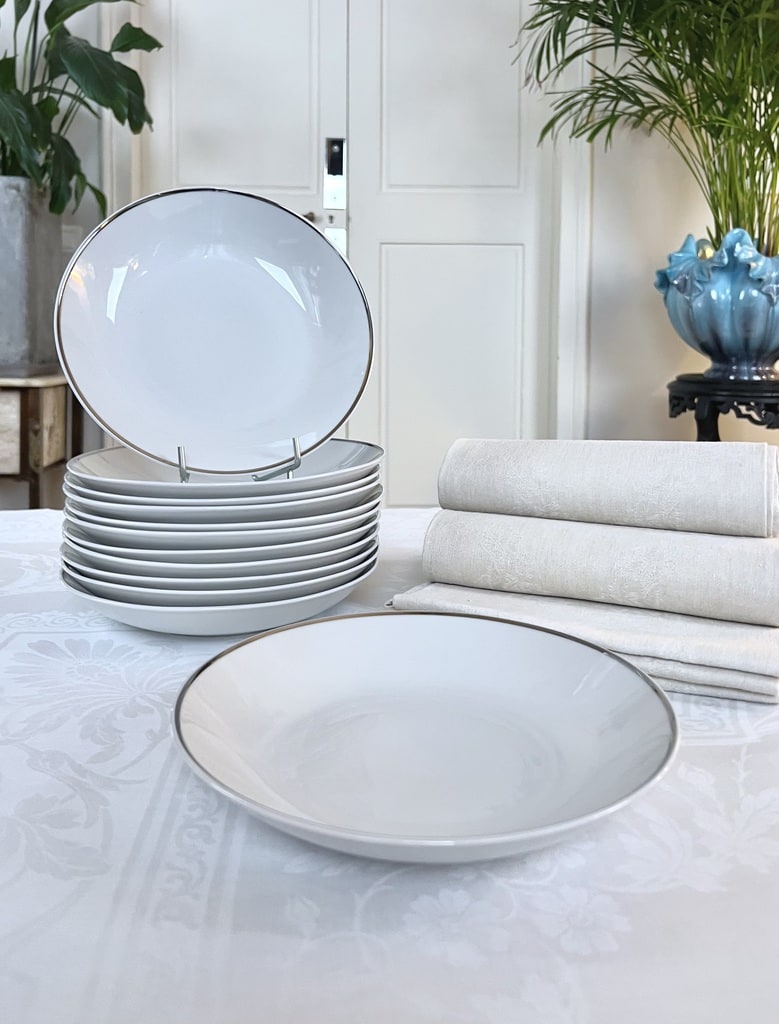 Grand Plat Vintage Chichester Inox Brossé Années 70 - 3 Compartiments - 55 Cm