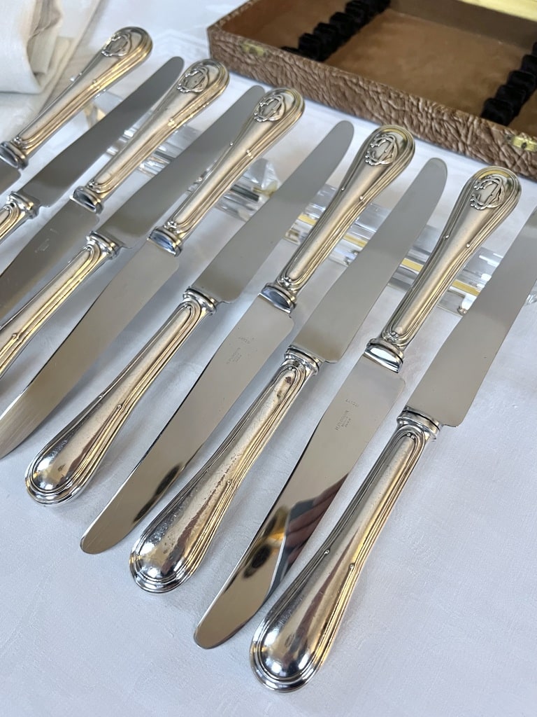 couteaux-puiforcat-argent-monogrammes-vaisselle-ancienne-couverts-menagere-brocante-art-de-la-table-antiquites