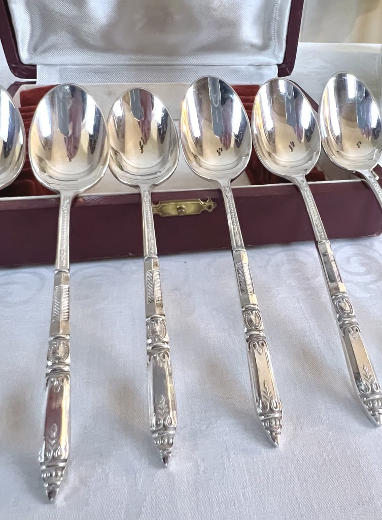 cuilleres-a-moka-metal-argente-manche-a-la-russe-ercuis-couverts-anciens-coffret-brocante-art-de-la-table