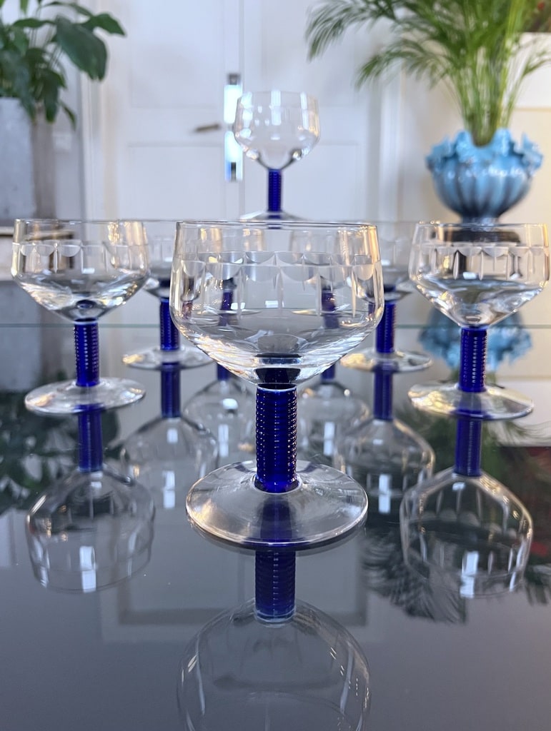Verre à Pied Torsadé XIXe, Soufflé Et Gravé à L'acide, HULSTKAMPS, Pays-Bas