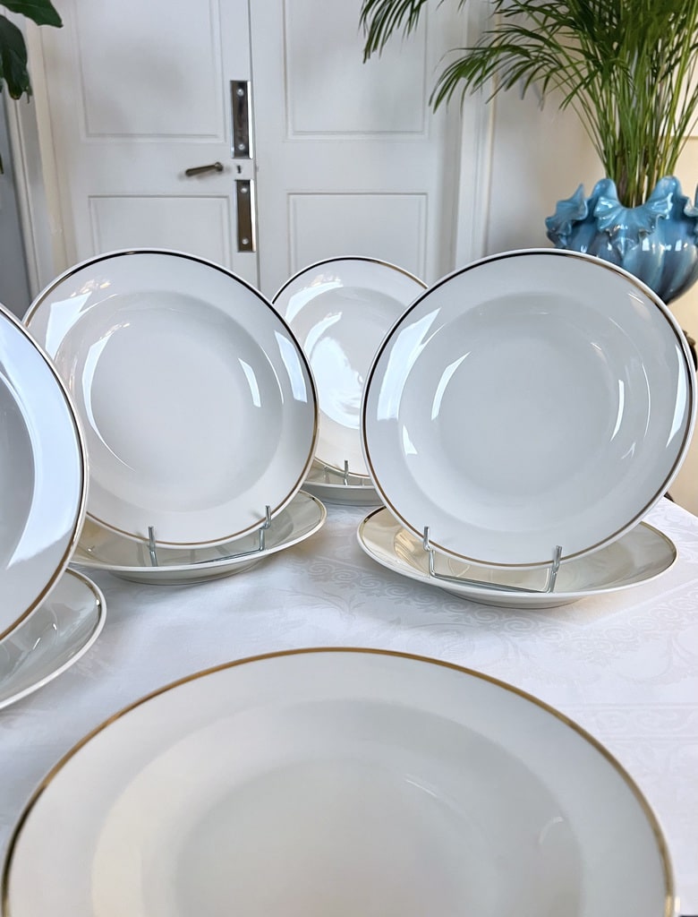 service-de-table-porcelaine-baviere-style-art-deco-couleur-ivoire-et-or-assiettes-creuses-brocante-antiquaire-art-de-la-table