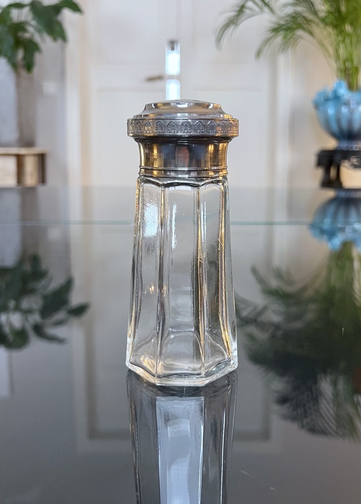 Saupoudreuse Vintage En Verre - Motif étoile En Relief - Bouchon Inox - Déco
