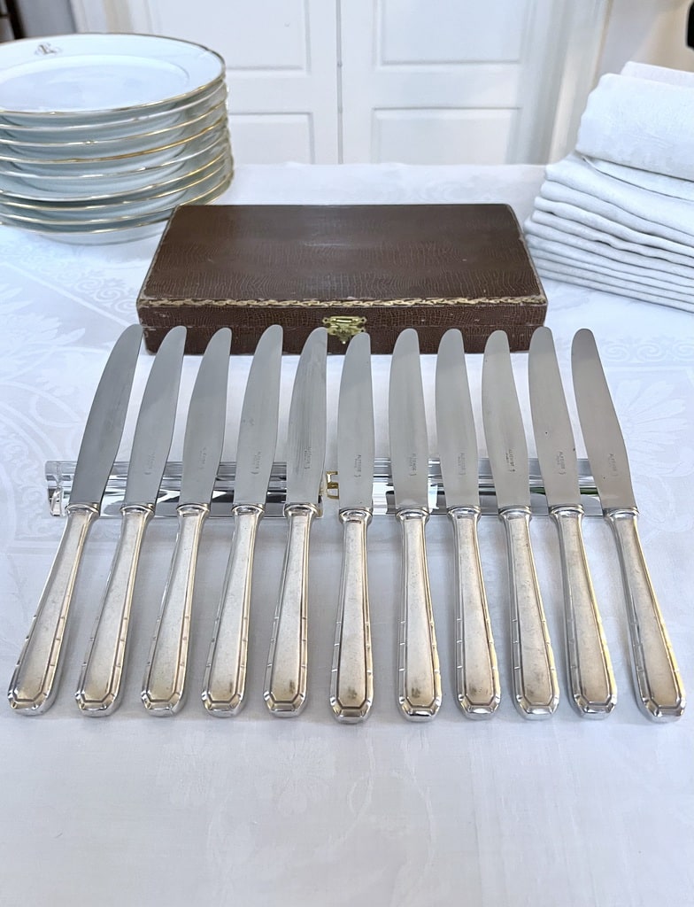 couteaux-anciens-art-deco-style-moderne-christofle-metal-alfenide-et-inox-coffret-menagere-vintage-antiquaire-brocante