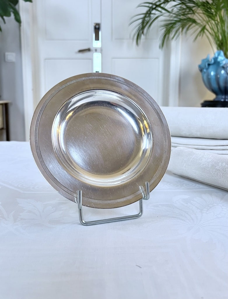 dessous-de-bouteille-metal-argente-christofle-gallia-vaisselle-ancienne-style-moderne-antiquaire-brocante-art-de-la-table-francais