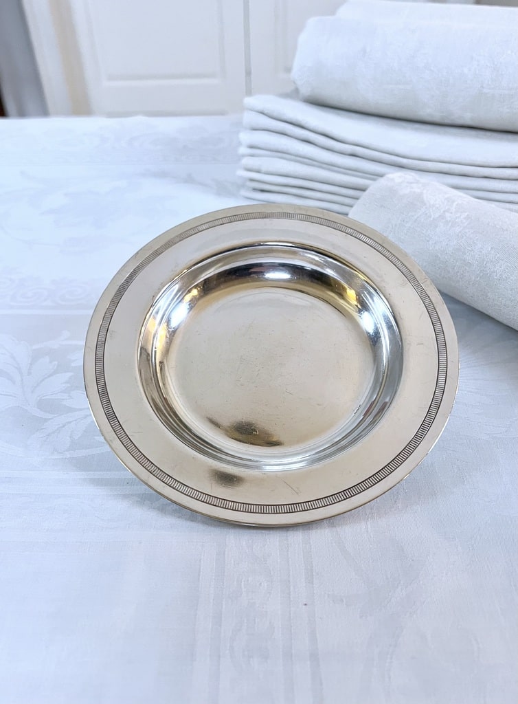 dessous-de-bouteille-metal-argente-gallia-christofle-style-art-deco-vaisselle-moderne-accessoire-de-table-vintage-brocante-antiquaire