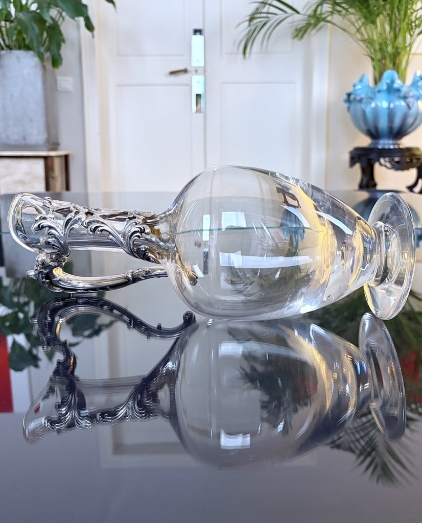 aiguiere-en-cristal-de-lorraine-poignee-decor-acanthe-metal-argente-art-de-la-table-vintage-brocante-antiquites-boutique-en-ligne