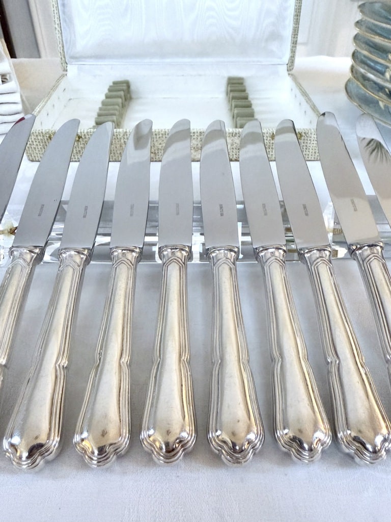 couteaux-entremets-ercuis-lames-acier-inoxydable-manches-metal-argente-brocante-antiquites
