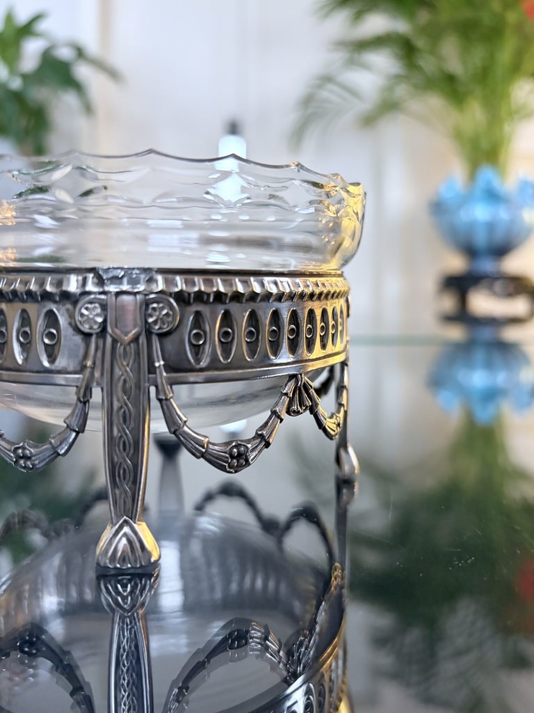 rince-doigts-en-cristal-et-metal-argente-coupelle-individuelle-art-de-la-table-brocante-antiquites