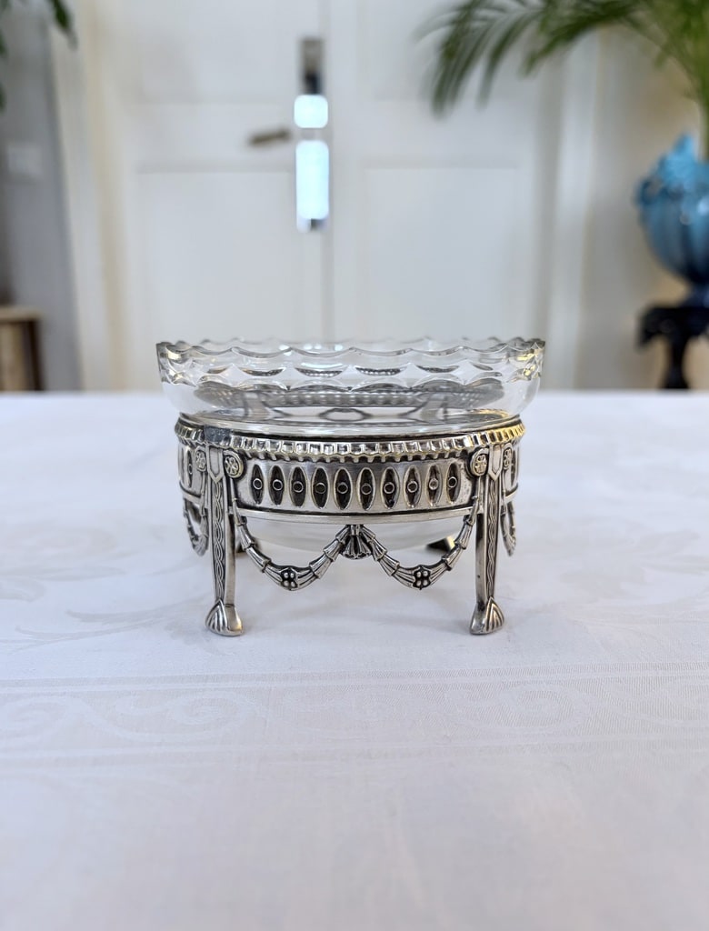 rince-doigts-metal-argente-et-cristal-coupelle-art-de-la-table-vaisselle-ancienne-brocante-antiquaire
