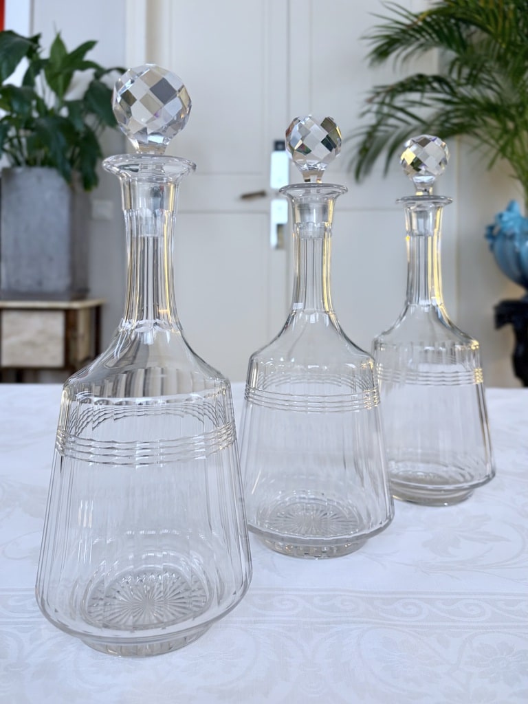 carafes-en-verre-bouchon-cristal-verrerie-vaisselle-ancienne-art-de-la-table-brocante-antiquites